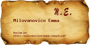 Milovanovics Emma névjegykártya